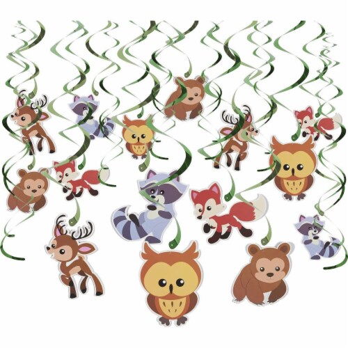 30-Cpunt Woodland Animals Party Swirl, Whirl Hanging Décor, Streamer,  30-37, PACK - Kroger