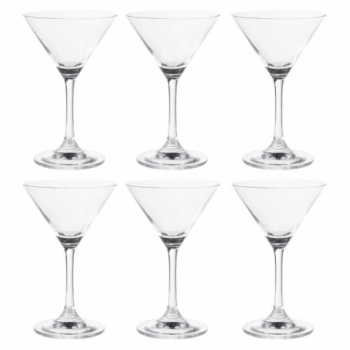 Martini Glasses - 6-Set Clear Classic 5-Ounce Cocktail Glasses, Inverted Cone Perspective: front