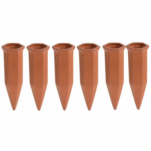 Self Watering Spikes - 6-Pack Auto Plant Self Waterer Drip System 6.9" Tall Perspective: front