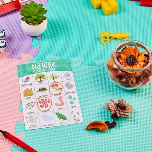 Nature Themed Scavenger Hunt Game (5 x 7 Inches, 50-Sheets) Perspective: front
