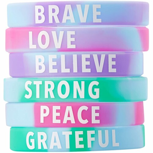 36 Pack Motivational Wristbands, Inspirational Tie Dye Silicone