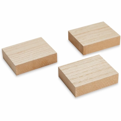 Juvale Wooden Blocks for Crafts, Wood Rectangle (3.88 x 3.1 in, 3-Pack),  PACK - Metro Market