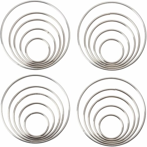 Silver Metal Rings for Crafts, Macrame, and Dreamcatchers (5 Sizes, 20  Pieces), PACK - Kroger