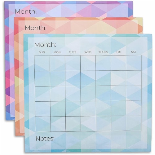 Adhesive Monthly Dry Erase Wall Calendar Reusable Undated (13.75 x 12.8