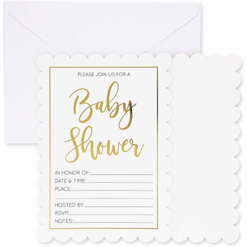 Gold foil sales baby shower invitations