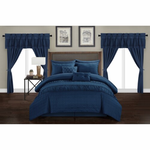 Mykonos 20 Piece Comforter Set Embossed Bedding - Sheets Window Treatments Decorative Perspective: front