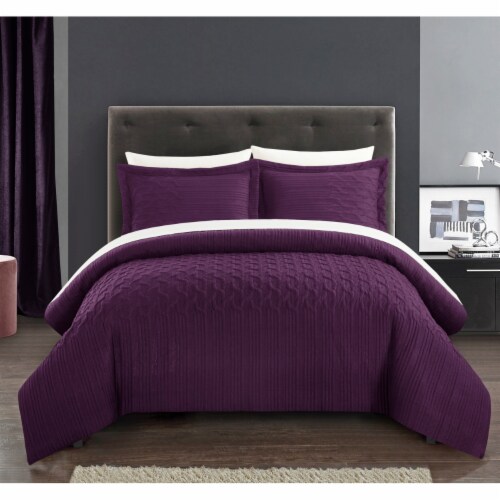 Jazmaine 3 or 2 Piece Comforter Set Embossed Embroidered Quilted Geometric Vine Pattern Perspective: front