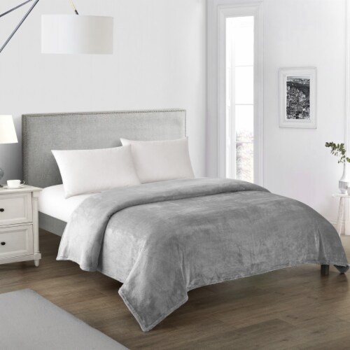 Savaya  1 Piece Blanket Ultra Soft Fleece Microplush grey king Perspective: front