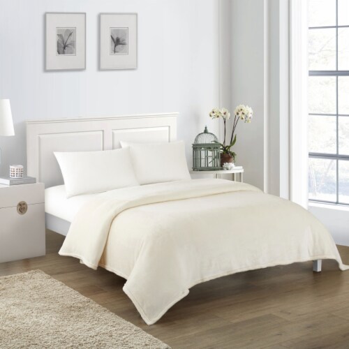 Savaya 1 Piece Blanket Ultra Soft Fleece Microplush beige king Perspective: front