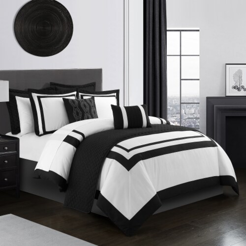 Hortense 8 or 6 Piece Comforter And Quilt Set Hotel Collection Black Twin -  6 Piece, Twin - 6 Piece - Kroger