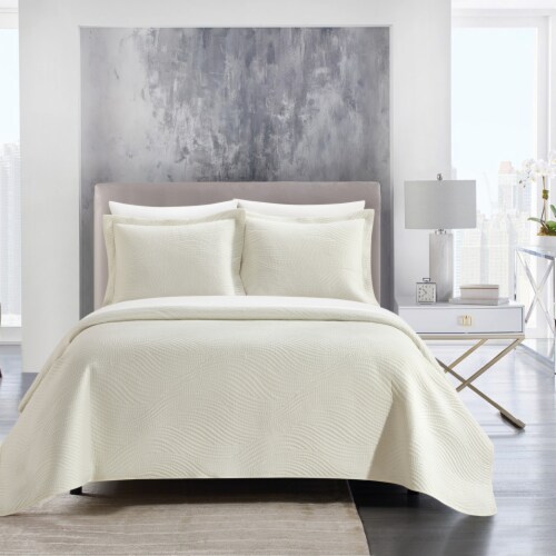 NY&CO Teagan 3 Piece Quilt Set Contemporary Organic Wave Pattern Bedding  beige queen, queen - Jay C Food Stores