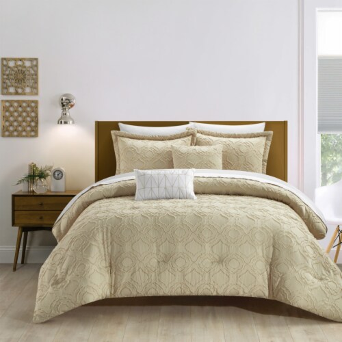 Beige queen sales comforter set