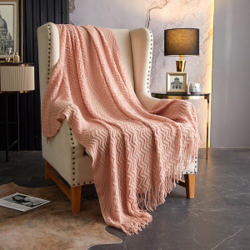 NY C Home WowPort Woven Throw Blanket Plush Super Soft Textured Pattern rose 1 unit Mariano s