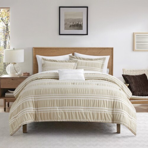 Chic Home Ada 4 Or 3 Piece Comforter Set Seersucker Fabric With Striped Design And Poly Sil twin Mariano s