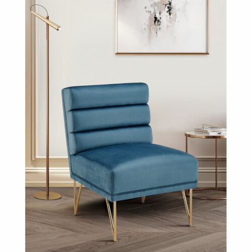Iconic Home Karli Slipper Accent Chair Velvet Upholstered Tufted