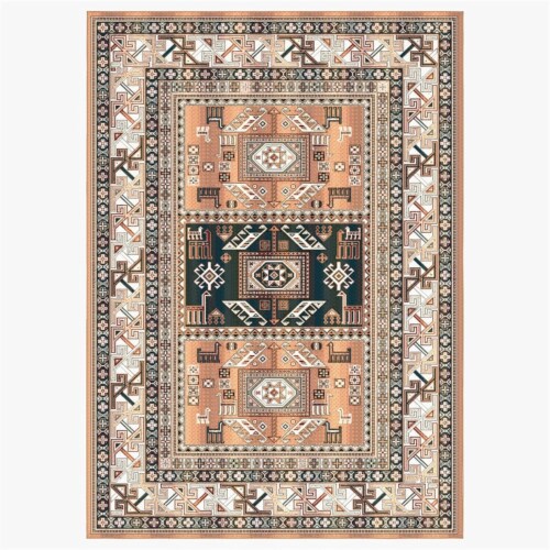 Boho Viscose Copper 4 ft. x 6 ft Viscose Area Rug Perspective: front