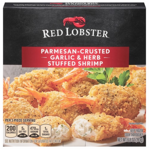 Red Lobster Garlic & Herb Stuffed Frozen Shrimp Perspective: front