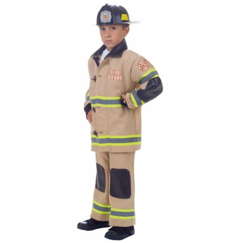 Underwraps UR25988MD Childs Firefighter Costume, Tan - Medium - Size 6-8 Perspective: front