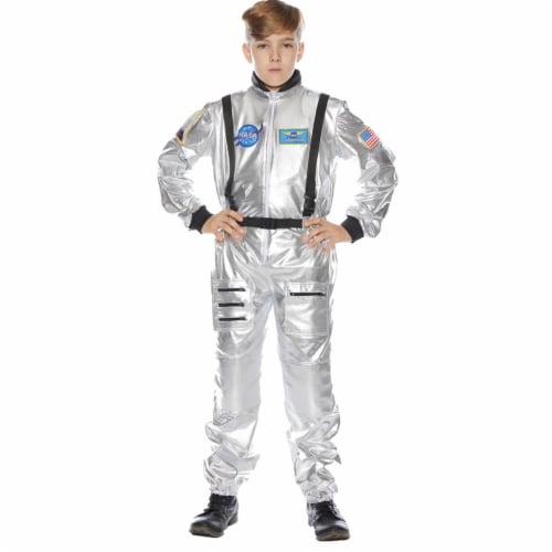 Underwraps UR25725MD Childs Astronaut Costume, Silver - Size 6-8 Perspective: front