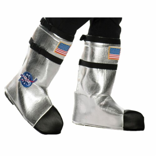 Underwraps UR25737 Kids Astronaut Boot Top Covers, Silver - One Size Perspective: front