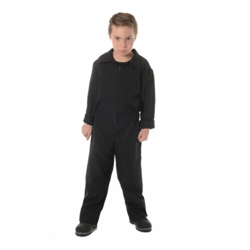 Morris Costumes UR27625BKMD Child Boiler Suit, Black - Medium 8-10 Perspective: front