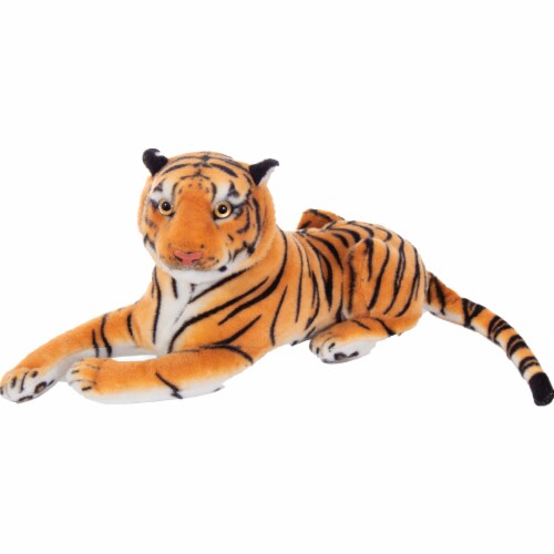 Underwraps URTR40L Tiger Plush, Orange & Black - 16 in. Perspective: front