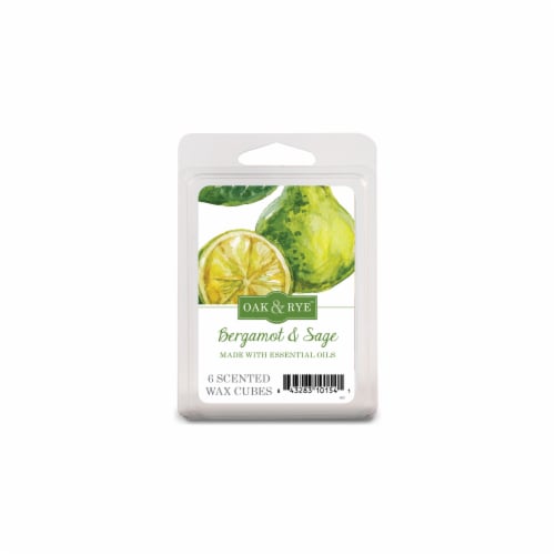 Oak & Rye™ Bergamot and Sage Wax Cube Melts Perspective: front