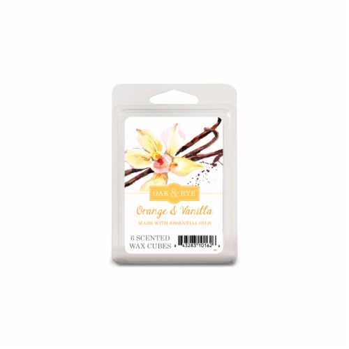 Oak & Rye Orange & Vanilla Scented Wax Cubes - White Perspective: front