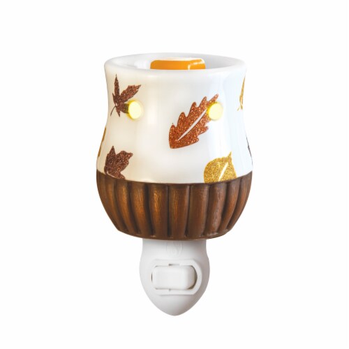 Oak & Rye Warmer Harvest Glitter Wickless Fragrance System - White/Brown Perspective: front