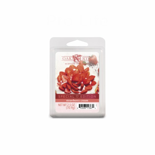 Oak & Rye Strawberry Cream Scented Wax Cubes Perspective: front