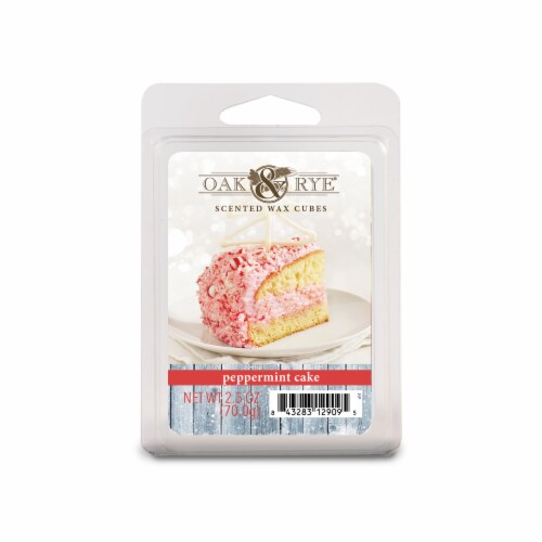 Oak & Rye Peppermint Cake Scented Wax Cubes Perspective: front