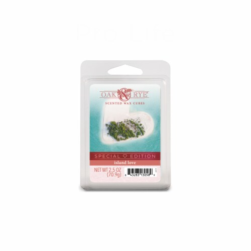 Oak & Rye Island Love Scented Wax Cubes Perspective: front