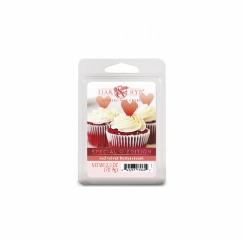Oak & Rye Special Edition Red Velvet Buttercream Scented Wax Cubes Perspective: front