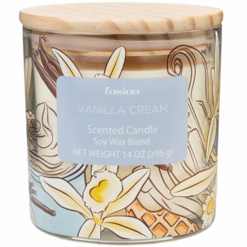 Fusion Jar Candle Vanilla Cream Perspective: front