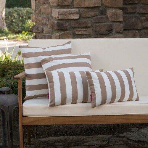 La Jolla Outdoor Water Resistant Square and Rectangular Throw Pillows - Set  of 4 Brown/White, 1 unit - Ralphs