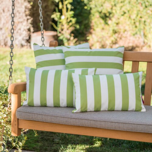 La Jolla Outdoor Water Resistant Square and Rectangular Throw Pillows, Set of 4, Black and White Striped La Jolla Outdoor Water Resistant Square and Rectangular Throw Pillows, Set of 4, Black and White Striped