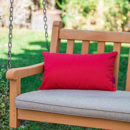 Coronado Outdoor Red Water Resistant Rectangular Throw Pillow red set of 2 Perspective: front