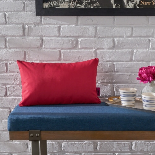 Kaffe Indoor Red Water Resistant Rectangular Throw Pillow coral set of 2 Perspective: front