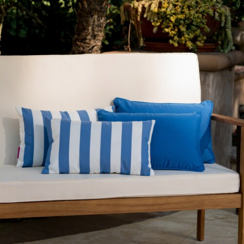 La Jolla Outdoor Water Resistant Rectangular Throw Pillows - Set of 4  Blue/White - Jailhouse, 1 unit - Jay C Food Stores