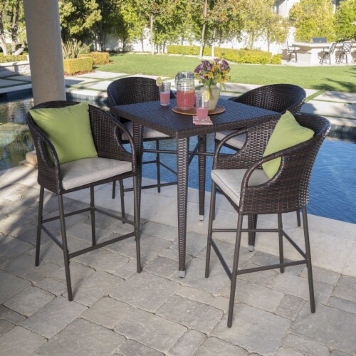5 piece outdoor wicker bar set hotsell
