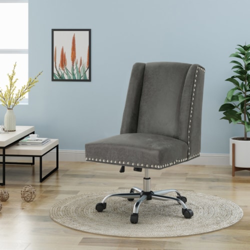 Quentin Home Office Microfiber Desk Chair Slate Perspective: front