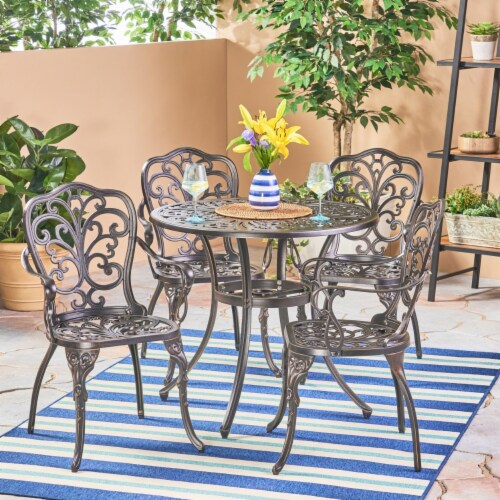 5 piece cast iron patio set discount