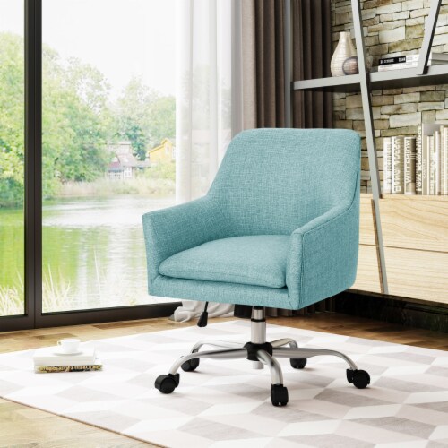 Morgan Mid Century Modern Fabric Home Office Chair with Chrome Base ...