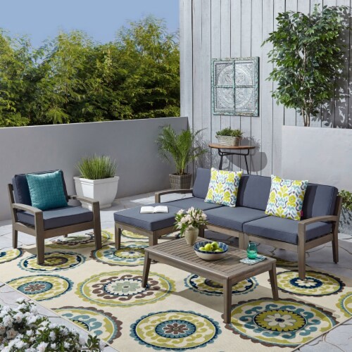 Parma 4 Seater Sectional Sofa Set For Patio with Club Chair gray