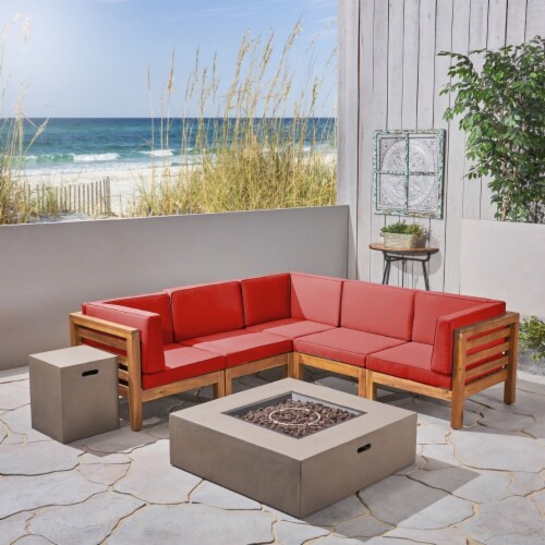L shaped outdoor 2025 couch with fire pit