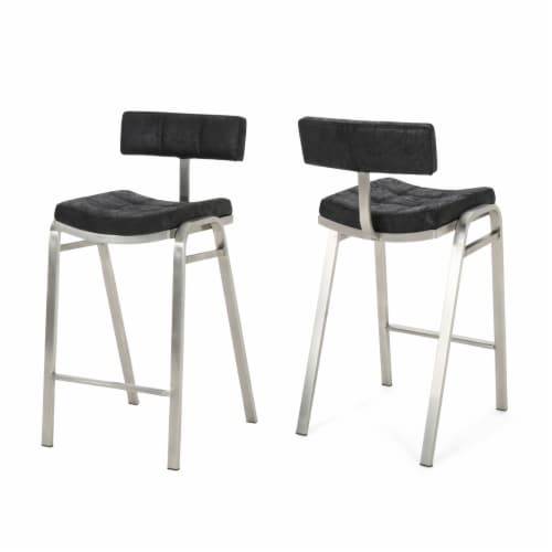 Stanford Morse Modern Microfiber 25.5" Counter Stool (Set of 2) Perspective: front