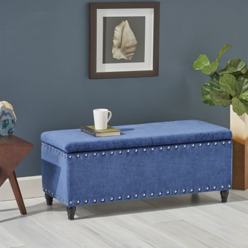 Navy on sale storage ottoman