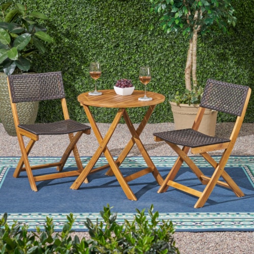 Fold up bistro shop table and chairs