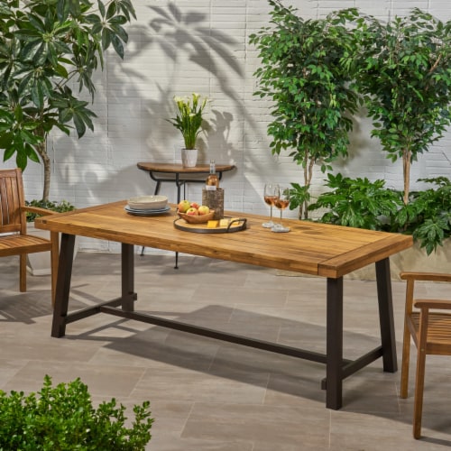 Rustic wood sales outdoor dining table