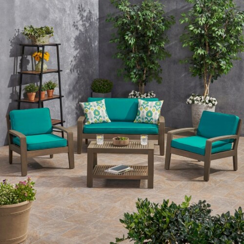 Parma Patio Acacia Wood 4 Seater Conversation Set with Coffee
